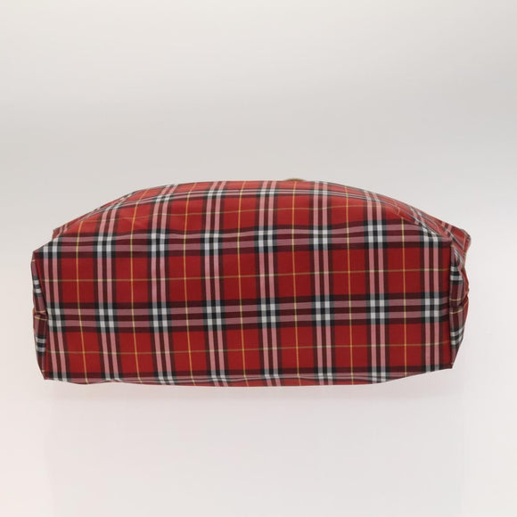 BURBERRY Nova Check Hand Bag Nylon 2Set Red Black Auth mr1381