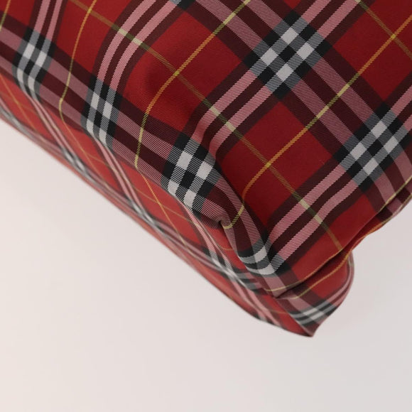 BURBERRY Nova Check Hand Bag Nylon 2Set Red Black Auth mr1381