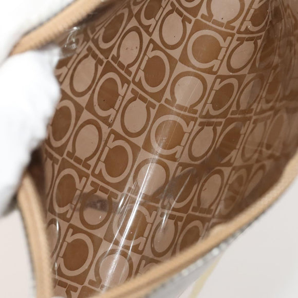Salvatore Ferragamo Hand Bag Vinyl 2 Set Brown Auth mr1382