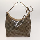 Salvatore Ferragamo Hand Bag Vinyl 2 Set Brown Auth mr1382-3