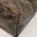 Salvatore Ferragamo Hand Bag Vinyl 2 Set Brown Auth mr1382-8