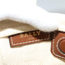 BALLY Crystalia XS Hand Bag Canvas 2way White Gold Auth mr1384-10