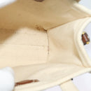 BALLY Crystalia XS Hand Bag Canvas 2way White Gold Auth mr1384-17