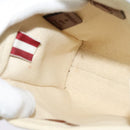 BALLY Crystalia XS Hand Bag Canvas 2way White Gold Auth mr1384-18