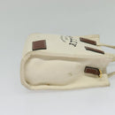 BALLY Crystalia XS Hand Bag Canvas 2way White Gold Auth mr1384-4