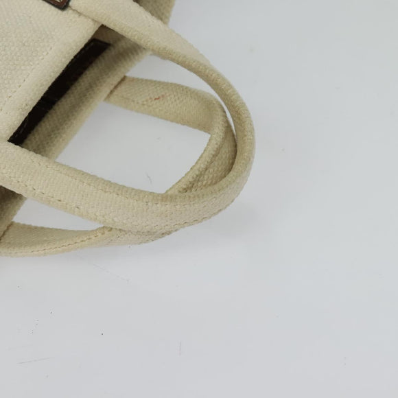 BALLY Crystalia XS Hand Bag Canvas 2way White Gold Auth mr1384