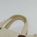 BALLY Crystalia XS Hand Bag Canvas 2way White Gold Auth mr1384-8