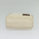 BALLY Crystalia XS Hand Bag Canvas 2way White Gold Auth mr1384-5