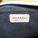 CHANEL Choco Bar Hand Bag Patent Leather Yellow Silver CC Auth mr1387-17