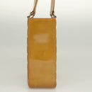 CHANEL Choco Bar Hand Bag Patent Leather Yellow Silver CC Auth mr1387-4