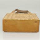 CHANEL Choco Bar Hand Bag Patent Leather Yellow Silver CC Auth mr1387-5