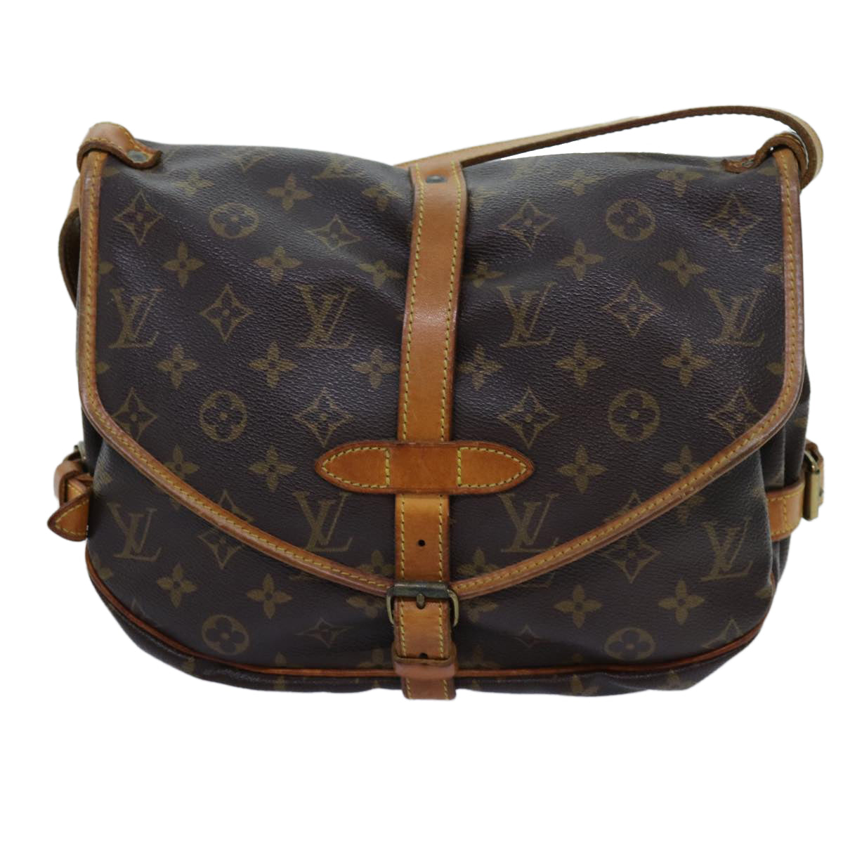 LOUIS VUITTON Monogram Saumur 30 Shoulder Bag M42256 LV Auth mr139