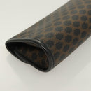 CELINE Macadam Canvas Pouch PVC Leather Black Gold Auth mr1397-10