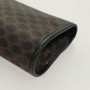 CELINE Macadam Canvas Pouch PVC Leather Black Gold Auth mr1397-11