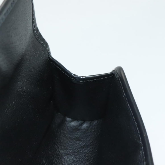 CELINE Macadam Canvas Pouch PVC Leather Black Gold Auth mr1397