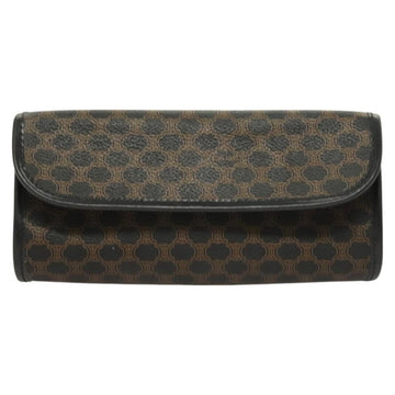 CELINE Macadam Canvas Pouch PVC Leather Black Gold Auth mr1397 - 0