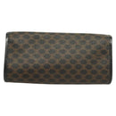 CELINE Macadam Canvas Pouch PVC Leather Black Gold Auth mr1397-3