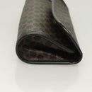 CELINE Macadam Canvas Pouch PVC Leather Black Gold Auth mr1397-4