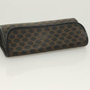 CELINE Macadam Canvas Pouch PVC Leather Black Gold Auth mr1397-6