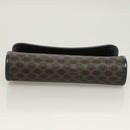 CELINE Macadam Canvas Pouch PVC Leather Black Gold Auth mr1397-7