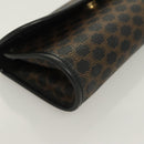 CELINE Macadam Canvas Pouch PVC Leather Black Gold Auth mr1397-8