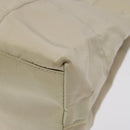 PRADA Chain Tote Bag Nylon White Silver Auth mr1398-9