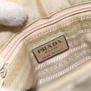 PRADA Chain Tote Bag Nylon White Silver Auth mr1398-18