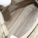 PRADA Chain Tote Bag Nylon White Silver Auth mr1398-10