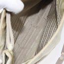 PRADA Chain Tote Bag Nylon White Silver Auth mr1398-11