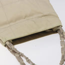 PRADA Chain Tote Bag Nylon White Silver Auth mr1398-6