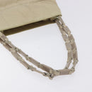 PRADA Chain Tote Bag Nylon White Silver Auth mr1398-7