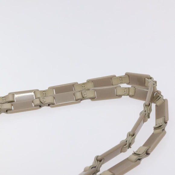 PRADA Chain Tote Bag Nylon White Silver Auth mr1398