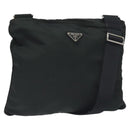 PRADA Shoulder Bag Nylon Black Silver Auth mr1401-1
