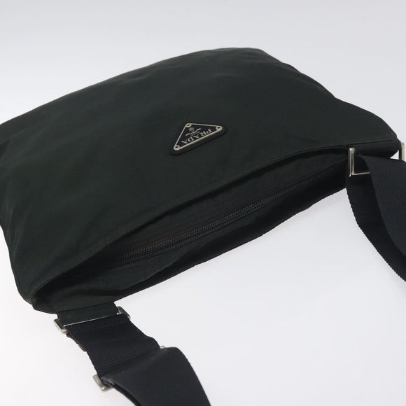 PRADA Shoulder Bag Nylon Black Silver Auth mr1401