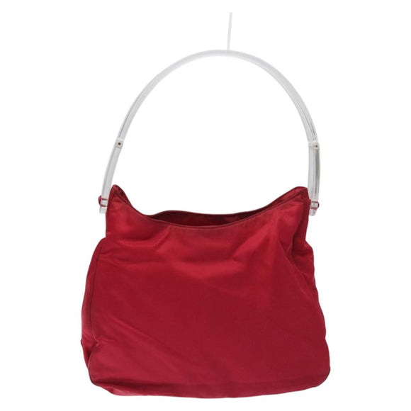 PRADA Hand Bag Nylon Plastic Pink Clear Auth mr1402