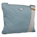 PRADA Shoulder Bag Nylon Blue Silver Auth mr1407-1