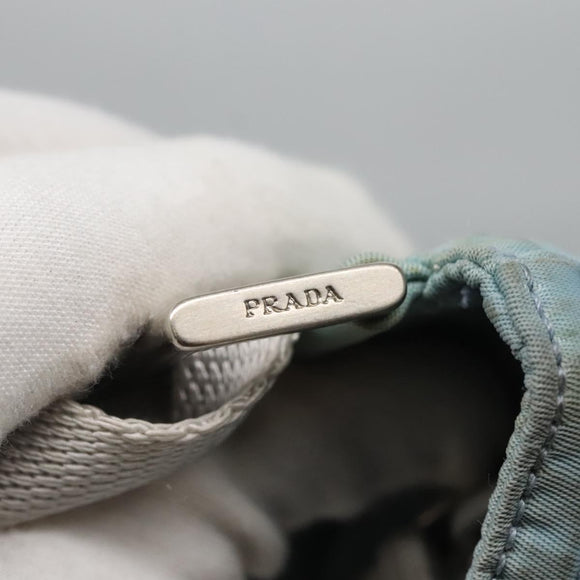 PRADA Shoulder Bag Nylon Blue Silver Auth mr1407