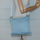 PRADA Shoulder Bag Nylon Blue Silver Auth mr1407-22