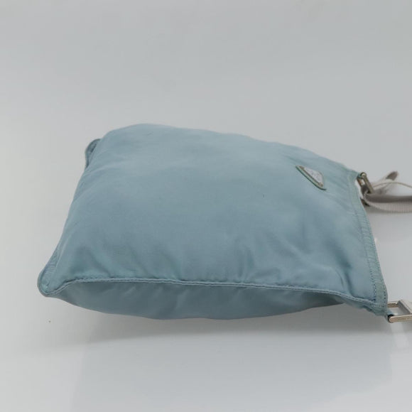 PRADA Shoulder Bag Nylon Blue Silver Auth mr1407
