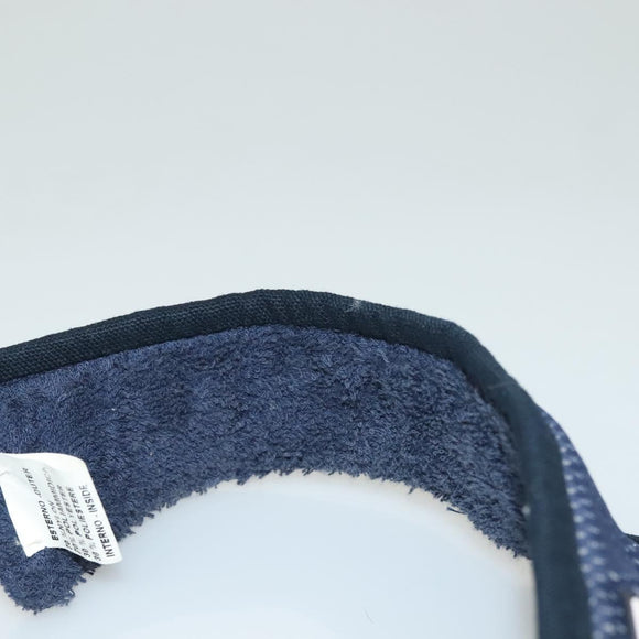 CHANEL Sports Sun Visor Cotton Navy CC Auth mr1413