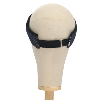 CHANEL Sports Sun Visor Cotton Navy CC Auth mr1413 - 0