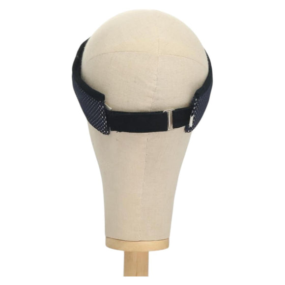 CHANEL Sports Sun Visor Cotton Navy CC Auth mr1413