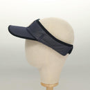 CHANEL Sports Sun Visor Cotton Navy CC Auth mr1413-3