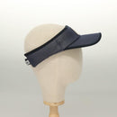 CHANEL Sports Sun Visor Cotton Navy CC Auth mr1413-4