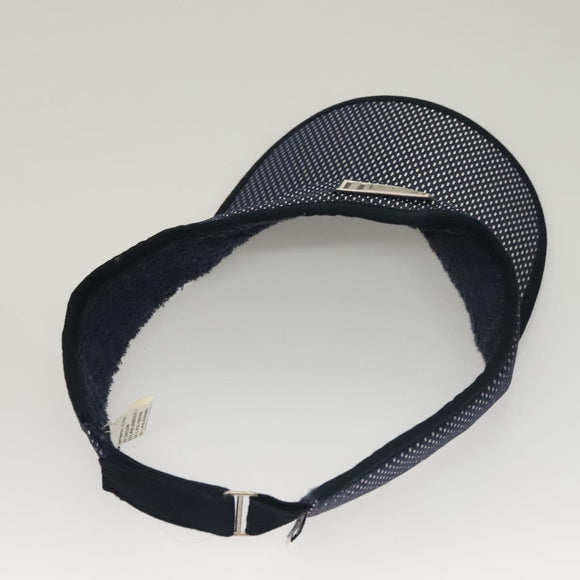 CHANEL Sports Sun Visor Cotton Navy CC Auth mr1413