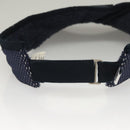 CHANEL Sports Sun Visor Cotton Navy CC Auth mr1413-7