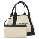 BALENCIAGA Cabas S Tote Bag Canvas White 339933 Auth mr1425-1