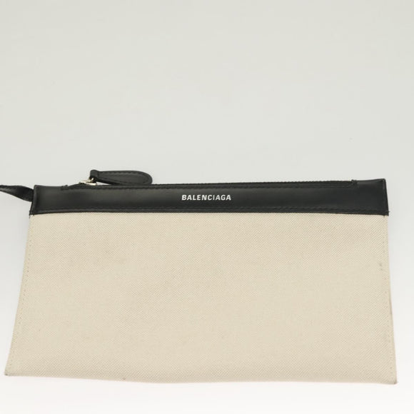 BALENCIAGA Cabas S Tote Bag Canvas White 339933 Auth mr1425