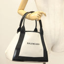 BALENCIAGA Cabas S Tote Bag Canvas White 339933 Auth mr1425-22