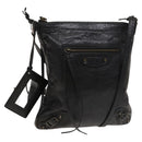 BALENCIAGA City Shoulder Bag Leather Black Auth mr1426-1
